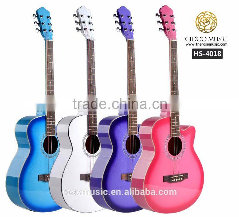 Colorful 40 inch beginner Cut-away acoustic guitar CARAVAN MUSIC HS4018