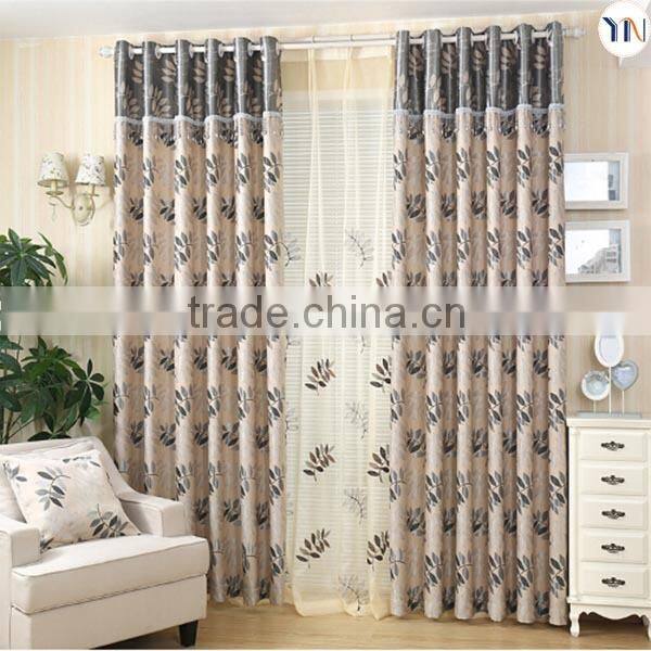 polyester jacquard blackout fabric for dubai curtain, curtain for living room, flame retardant finished curtain