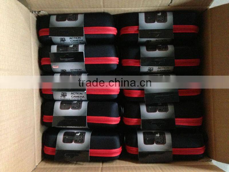 black GoPro Case with blue zipper for HERO