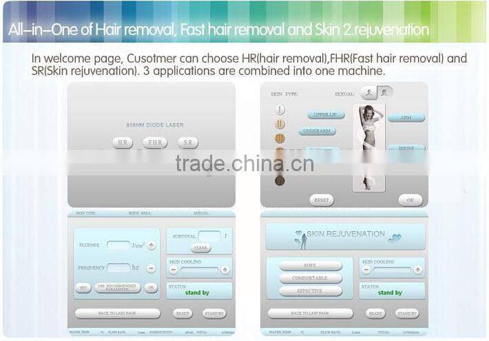 2016 Newest Diode Laser 808nm permanant hair removal and skin rejuvenation machine
