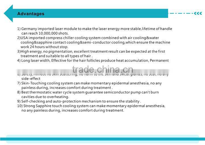 Germany imported diode laser depilation laser hair removal equipment