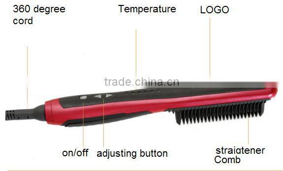 Double function- hair straightener comb LED indicator