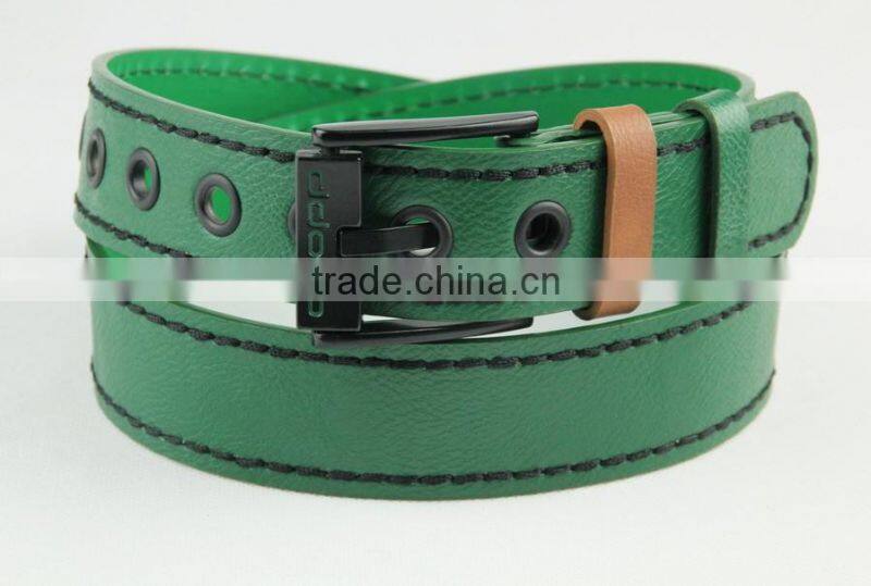 2017 innovative western style in black matter pu/genuine leather belt