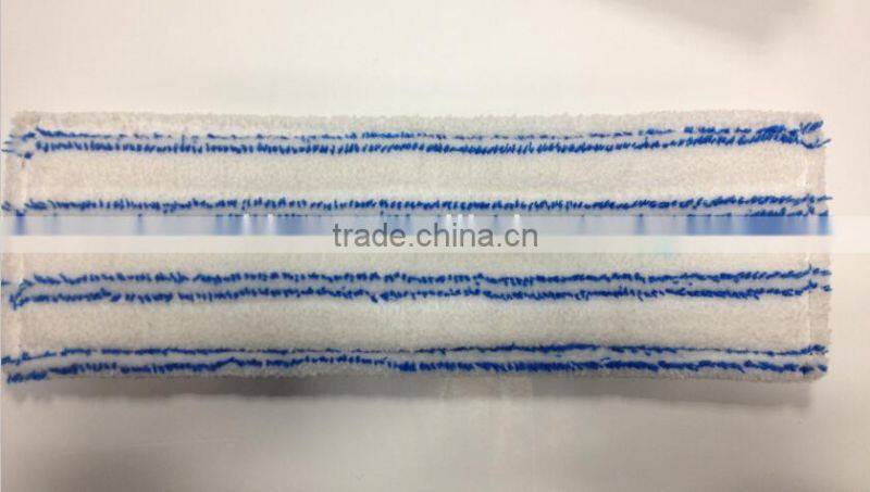 blue stripe microfiber mop with pocket backing