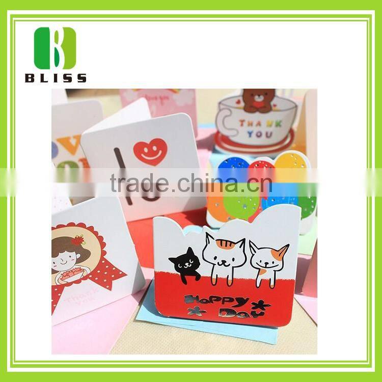 Factory Customized Newest folding cartoon Brochure die cut print invitation lcd video greeting card