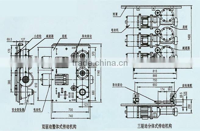 CS SC200 construction cage lifter 2ton load single-cage triple drive