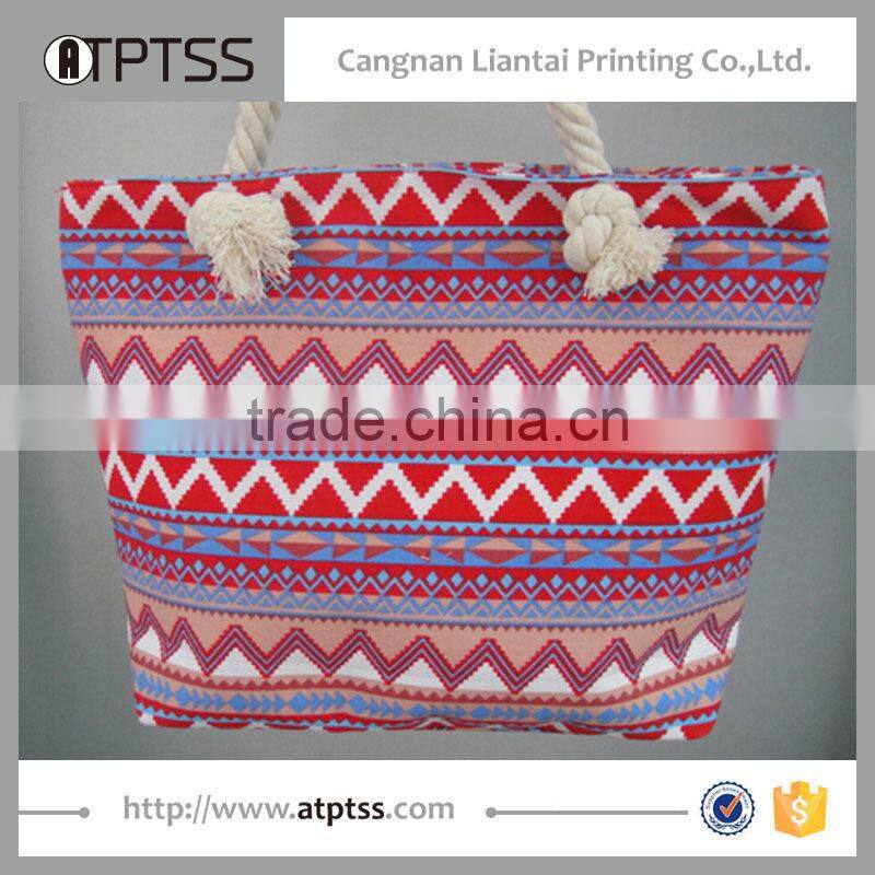 Long handle cotton shopping popular generous fashion canvas tote bag