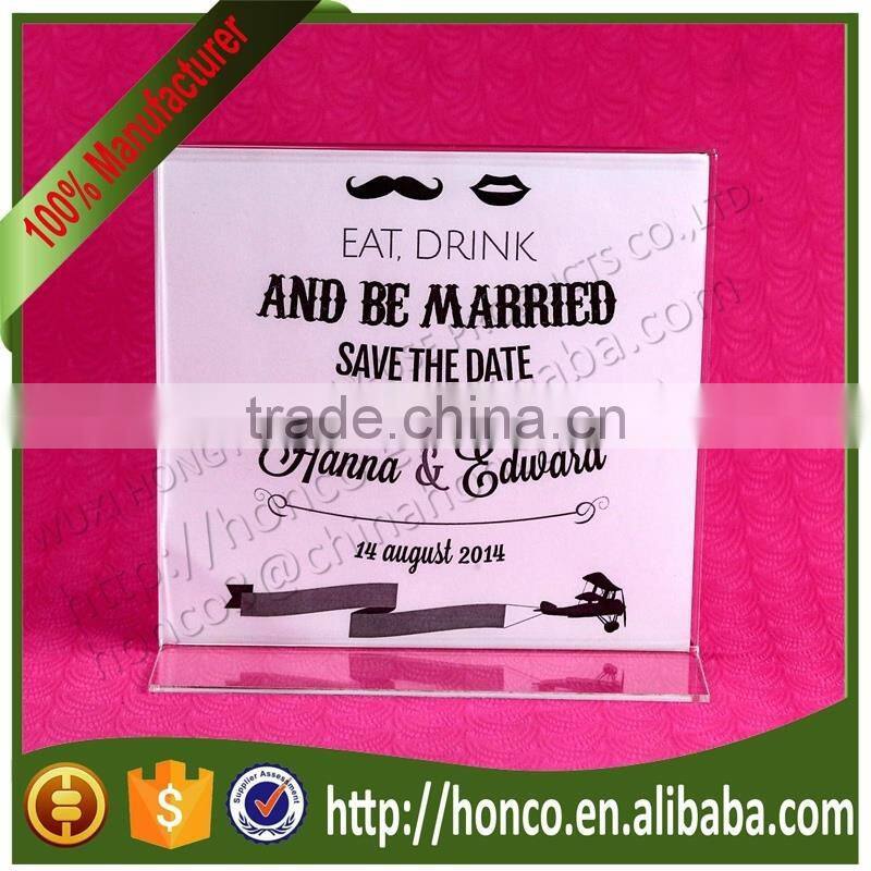 High Quality 6" Acrylic Desktop Menu Holder Stand Broucher Holder,Clear Colour