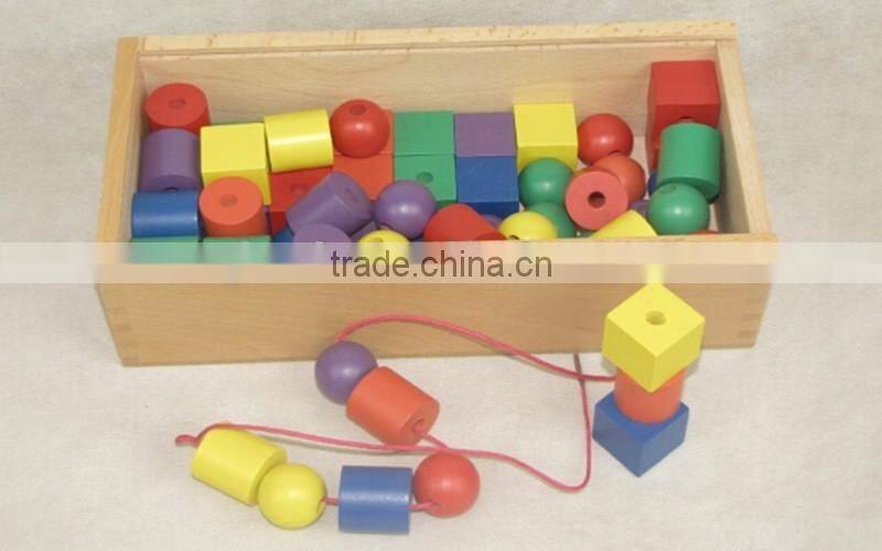 Froebel Gabe Jun 1 Wooden Kids Toys Box Teaching Tools Learning Educational Preschool Training Colorful beads