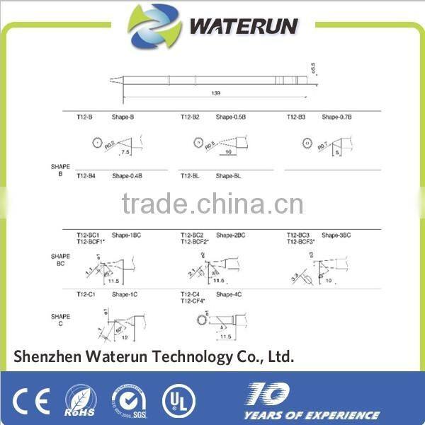 T12 Series Soldering Tips with Ceramic,used with HAKKO FX-951,FX-952,and 942 Stations