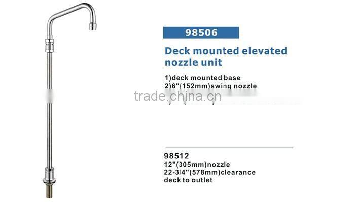Deck Faucet With Elevated Swing Nozzle