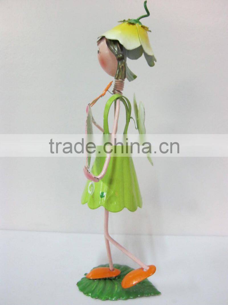 garden flower fairy painted iron flower fairy garden decoration