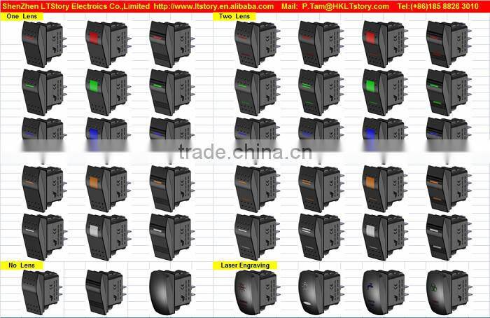 24v Blue Illuminated Waterproof Rocker Switch