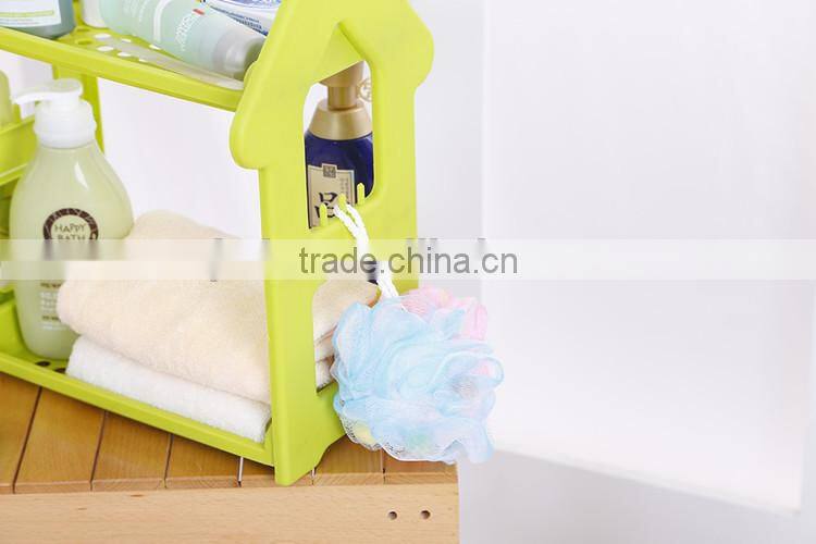 2-Shelf Shelving Unit Plastic Bathroom Shelf with two layers Organizer