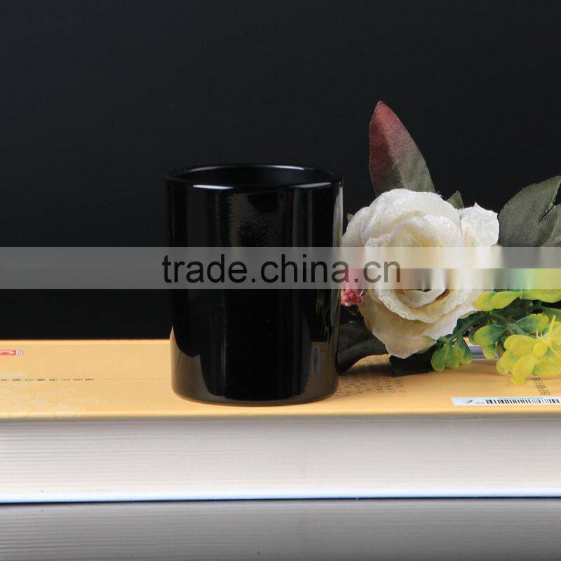 China Supplier low price Black and white high quality black glass candle jar