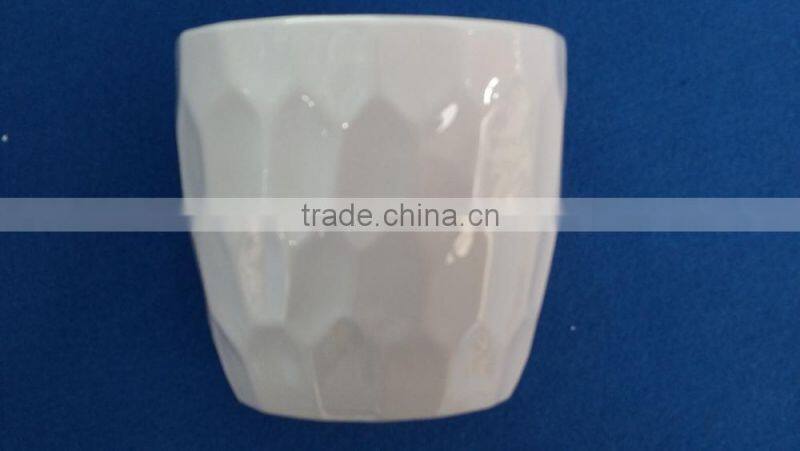 Glazed Ceramic Flower Pot With Saucers