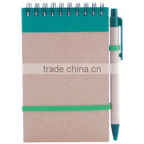 recycled ecofriendly block-notes with ballpen 65pages