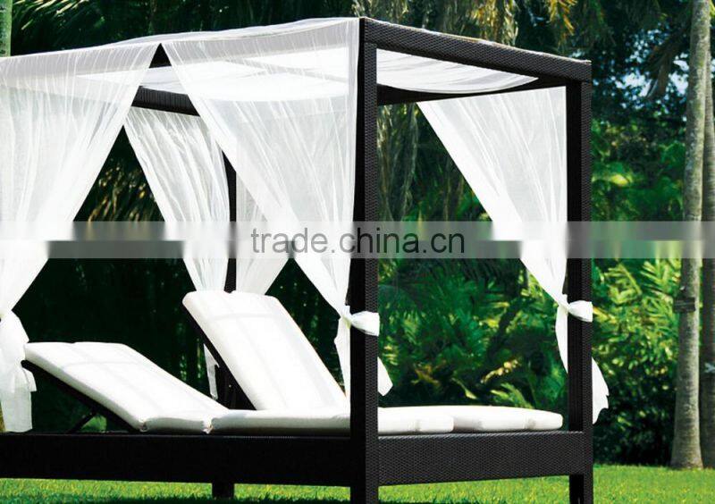 2017 Trade Assurance Leisure ways alum frame pe rattan double modern sofa cum cafe lounge daybed