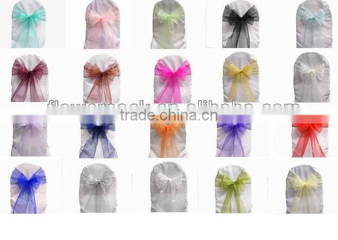 transparent titusse colouful organza chair sash