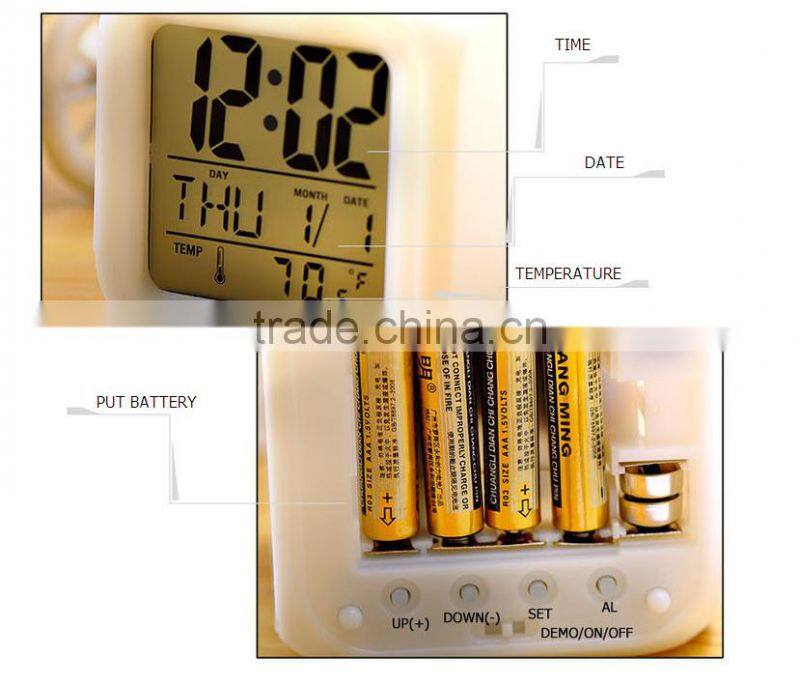 7 Color Fashion Plastic Luminous LED Digital Alarm Clock