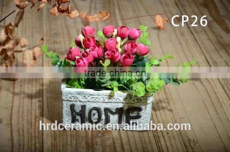 Square decal cement decoration Outdoor Garden Flower Pot