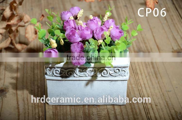 Outdoor cement garden planter paint plant pots