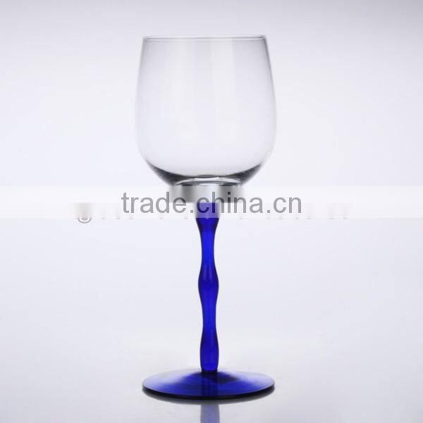 antique wine glass blue stem wine glass wedding wine glass