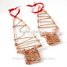 Old fashion Christmas wicker hanging tree decoration