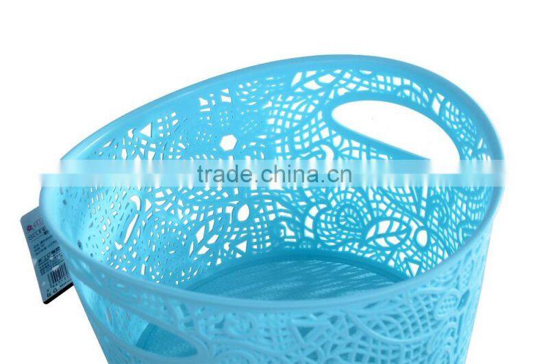 Lace Basket with 2 sizes, Plastic Lace basket with Handle, Round shape basket