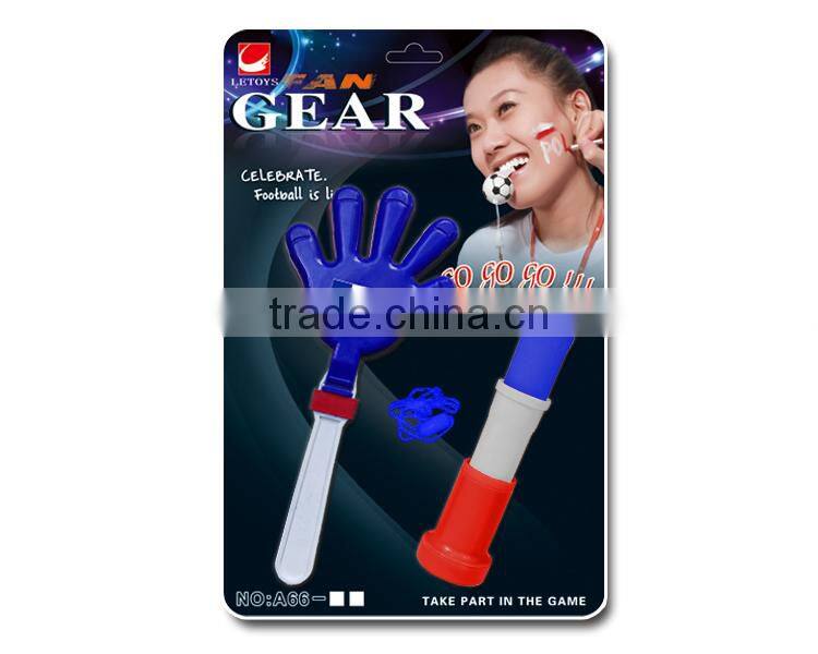 2016 Euro Cup football fans plastic cheering handclapper and horn set/ fan gears / soccer fans noise maker kit