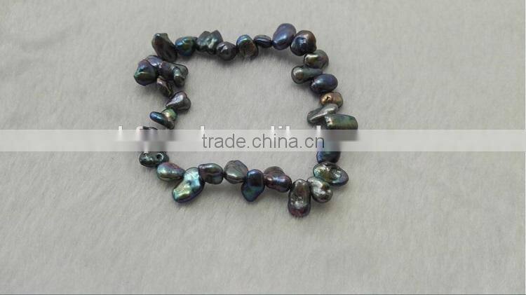 4-5mm black baroque freshwater pearl bracelet