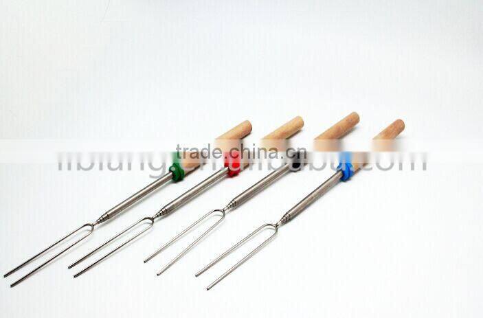 Adjustable bbq fork/Telescopic bbq fork with wooden handle