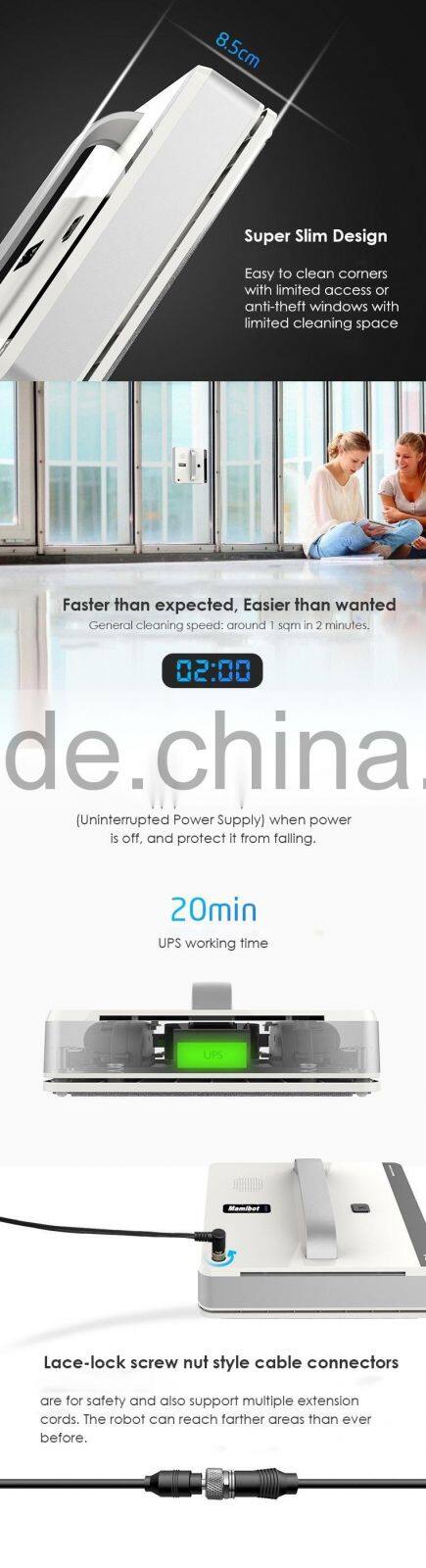 2017 New Arrival Mobile App Control Anti-falling Robot Window Cleaner W120