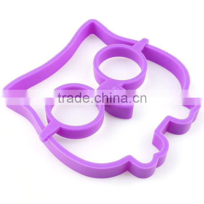 Unique silicone egg cook ring owl shaped fried egg molds pancake maker