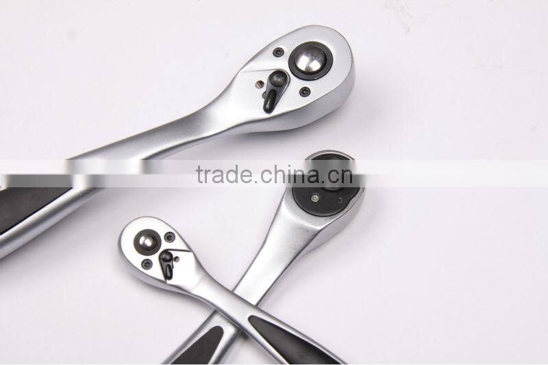ratchet handle, 72T, curved handle with pear-type handle, 40cr+crmo material, PP+TRP handle, good quality ratchet handle