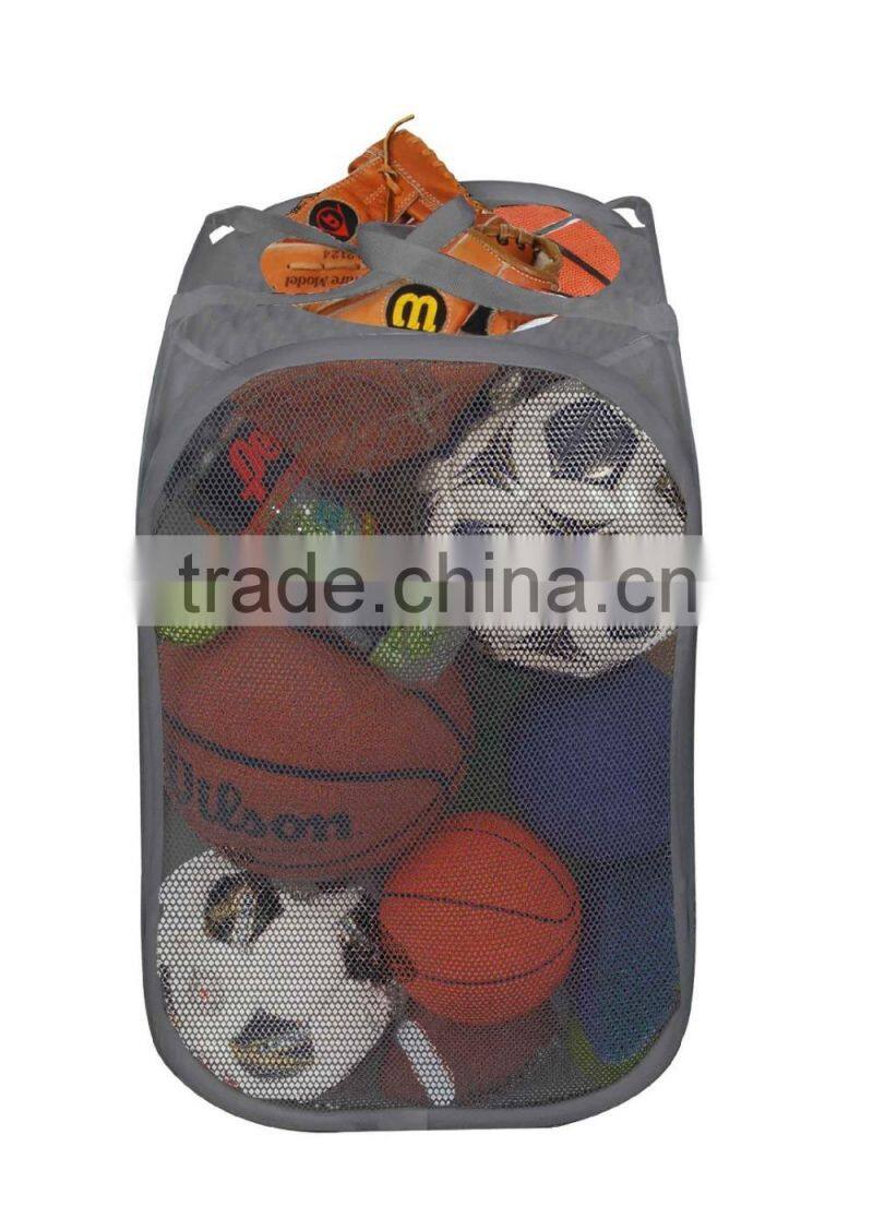 US Market Pop Up Nylon Mesh Bag Basket Bin Folding Laundry Basket