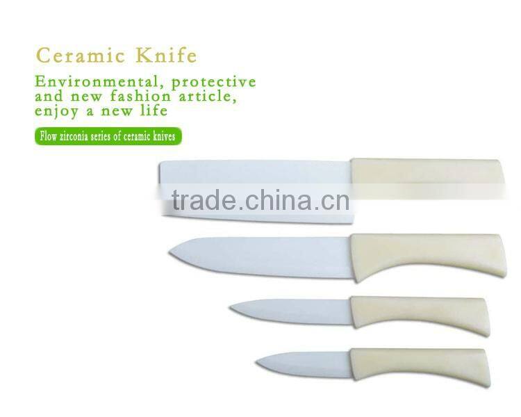 4 Pieces ABS Handle Zirconia Ceramic Knife with White Blade