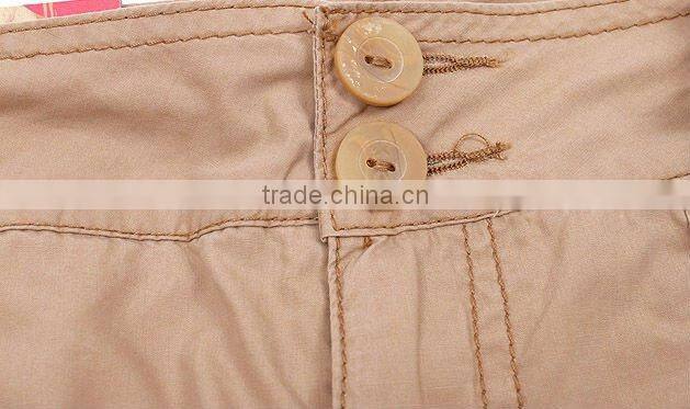 Ladies' 100% cotton twill cropped casual pants