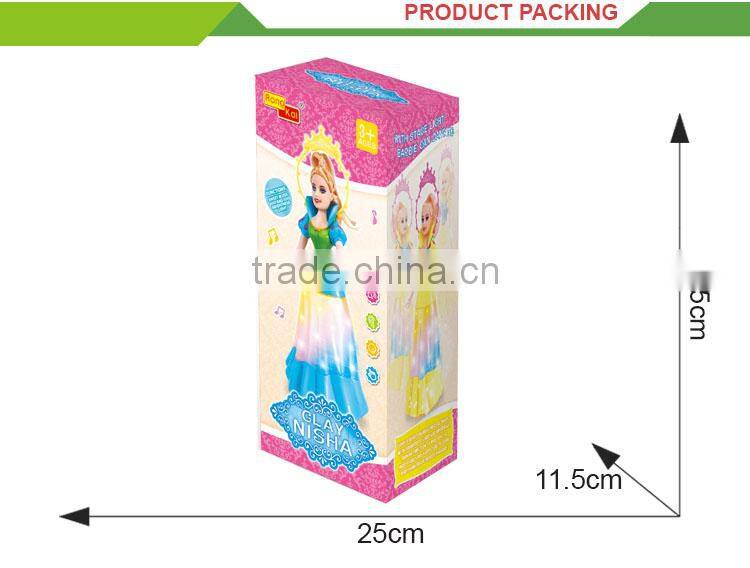 Latest plastic miusical battery operated doll toy girl