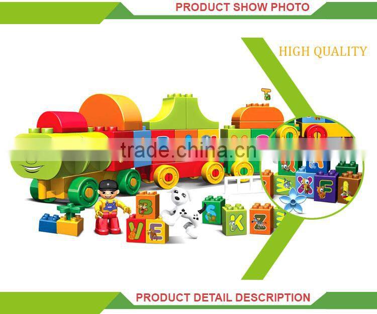 Hot selling letter train building kids bricks intellect blocks toys