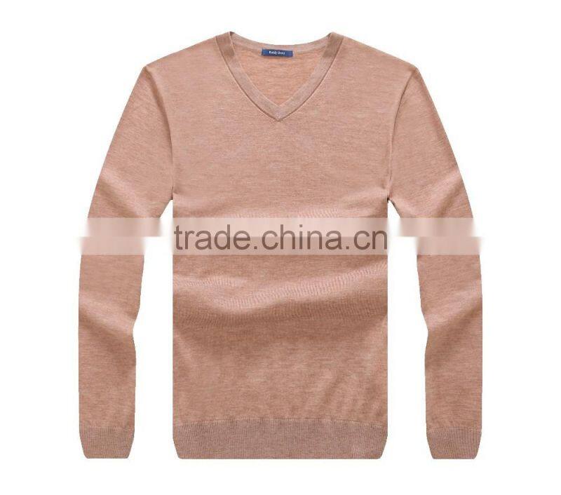 2016 classic sweater 100%wool v sharp neck