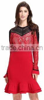 Domin fashion guangzhou factory new sleeveless lady lace dress