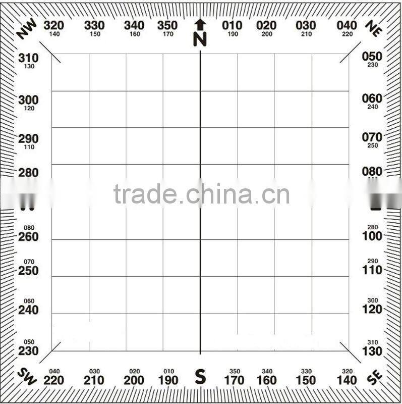 Kearing, flexible plastic square plotter, transparent square protractor with 1.0mm thickness, for nautical pilot training #KPP-5