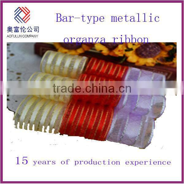 bar-type metallic organza ribbon