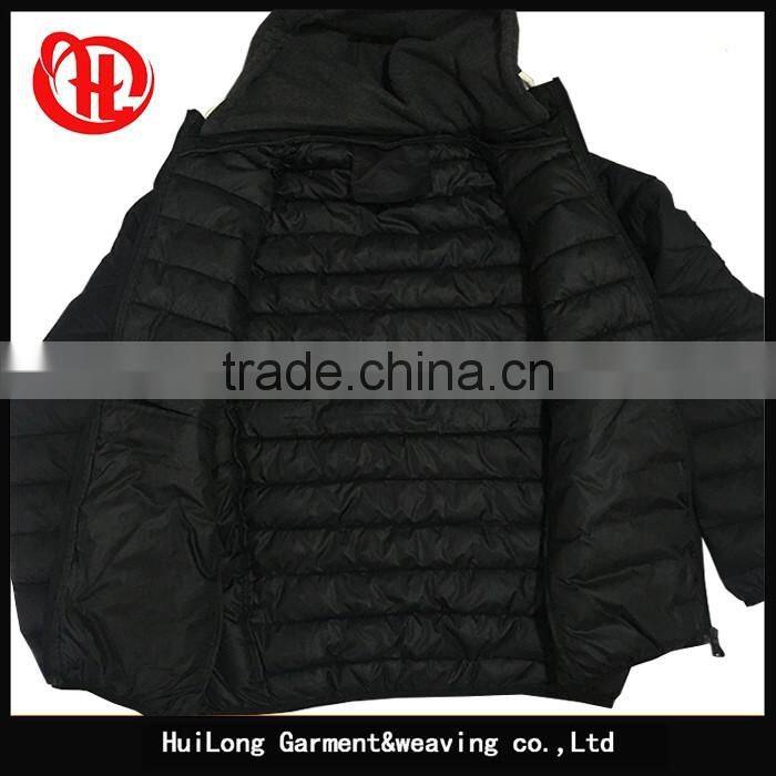 Stock available fleece hoody nylon jacket padded jacket for men