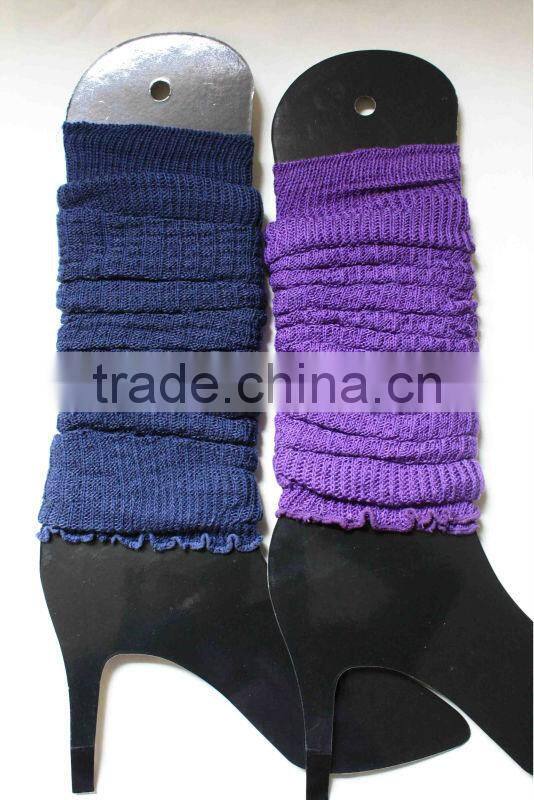 Winter wholesale acrylic custom knitted ladies leg warmer socks