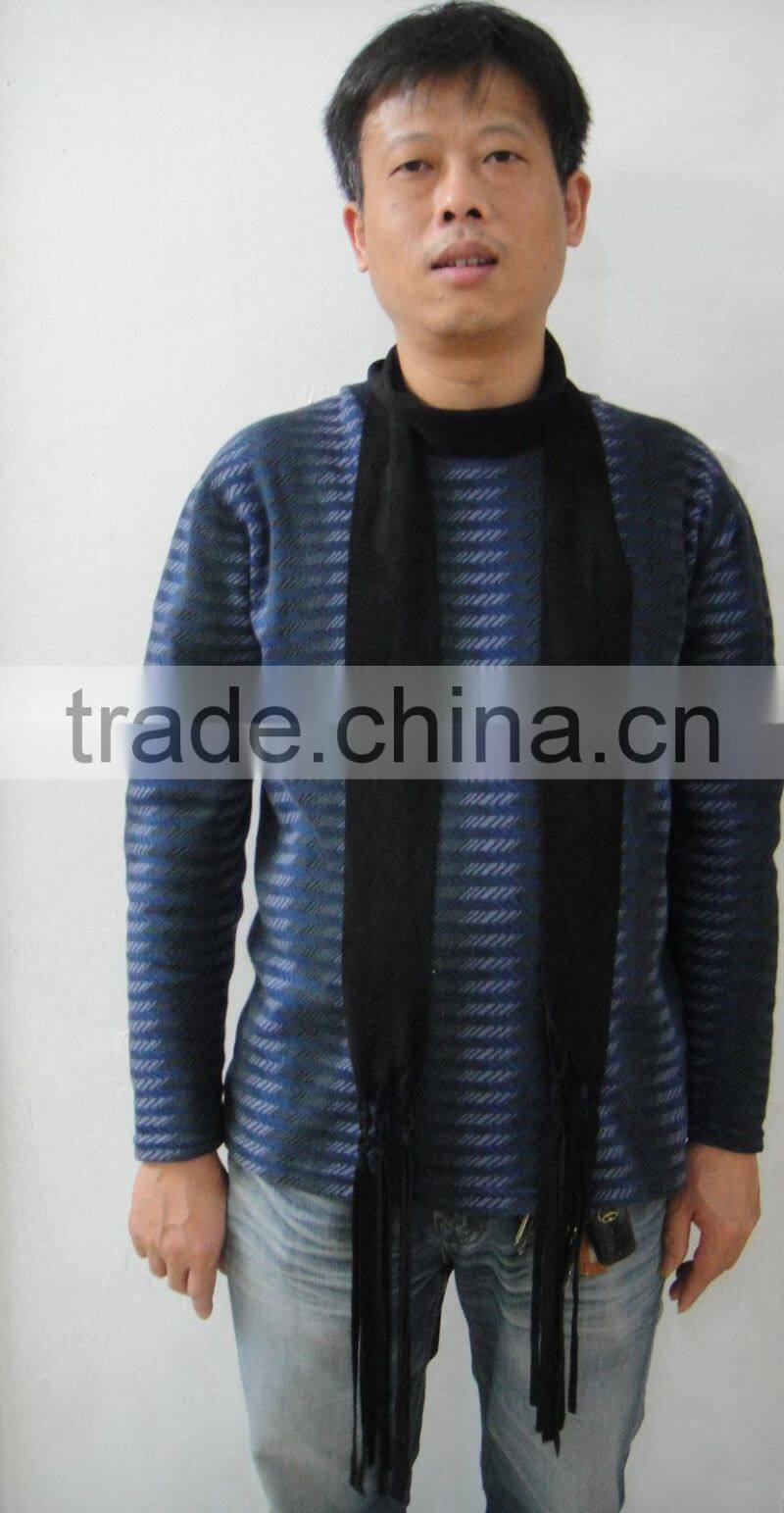 The latest italy designer hot lady men black braided velvet scarf