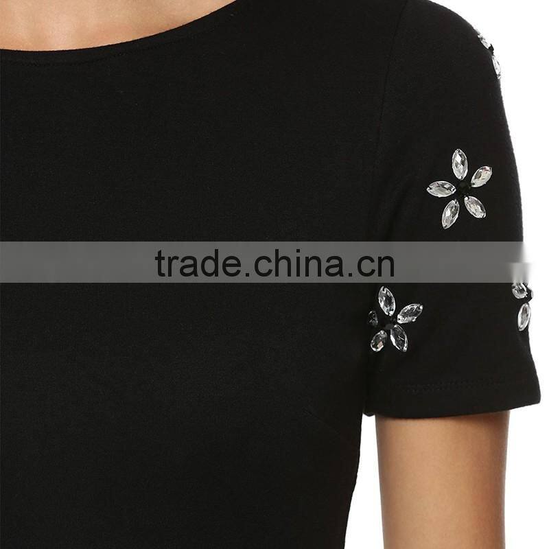 Short sleeve snow printed short dress latest a line frocks designs