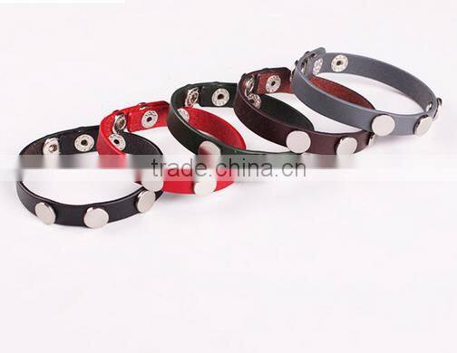 Big round circle charm brown genuine leather bracelets diy genuine leather bracelets for her gifts 2017