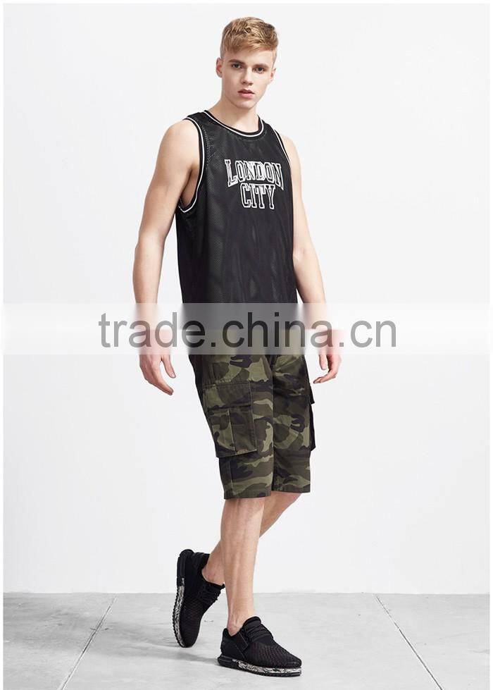 Trendy printed wholesale polyester tank tops